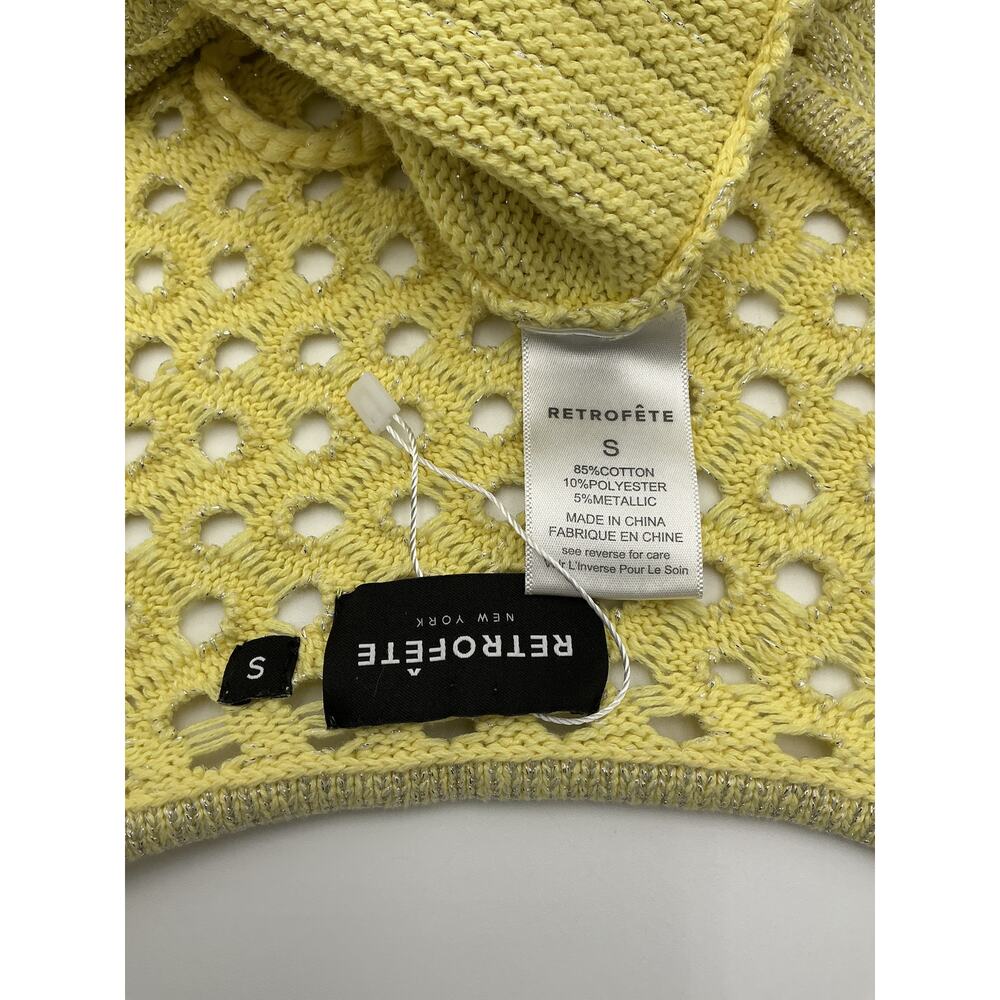 Retrofete 'Peony' Yellow Cotton Knit Crochet Dress Size S - Picture 3 of 4